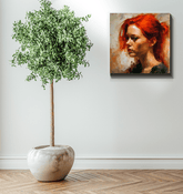 Elegant wrapped canvas featuring soulful brush strokes
